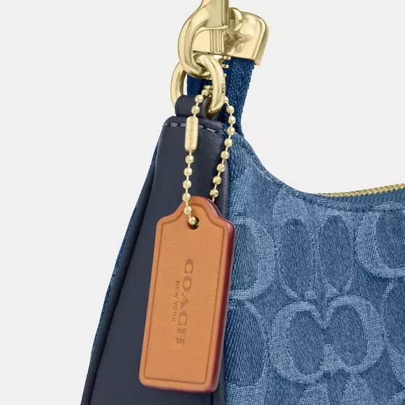 Coach Teri Mini Crossbody Bag In Signature Denim - Picture 13 of 14